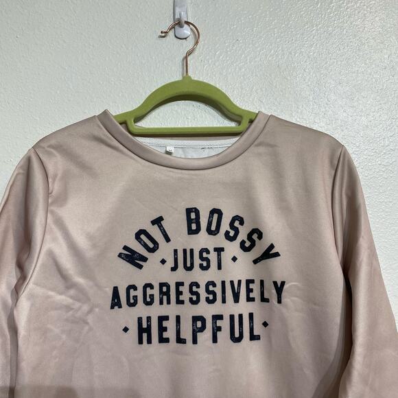 Tan Not Bossy Sweatshirt Sz M - Picture 3 of 9